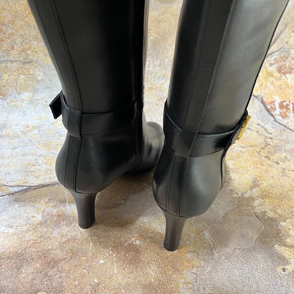 NWB Ralph Lauren Ardington Calfskin Leather Boots Size 6B Black - Picture 6 of 14